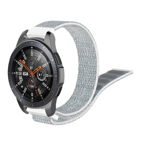 Samsung Galaxy Watch (46mm) 22mm nylonurrem - grå / hvid White