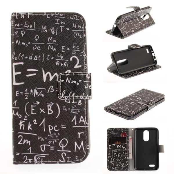 LG K4 2017 mönstrat flipfodral i PU-läder - Matematisk Symbol Svart