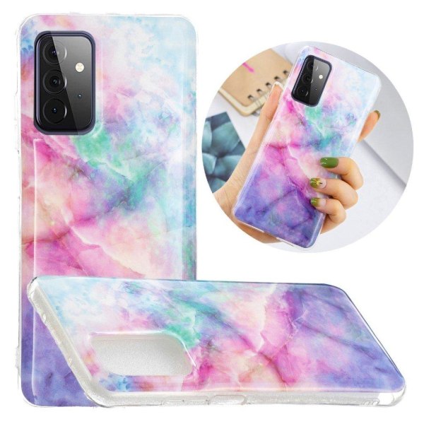 Marble Samsung Galaxy A72 5G Etui - Lilla / Rose og Blue Shade Multicolor