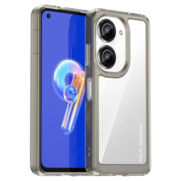 Asus Zenfone 9 / Asus Zenfone 10 smart akryldeksel - Gjennomsiktig Grå Silver grey