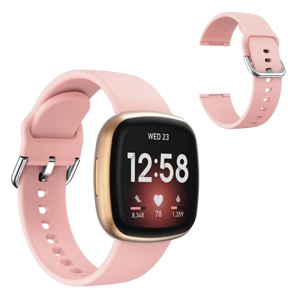 Fitbit Versa 3 yksinkertainen silikoninen kellonauha - Pinkki Pink
