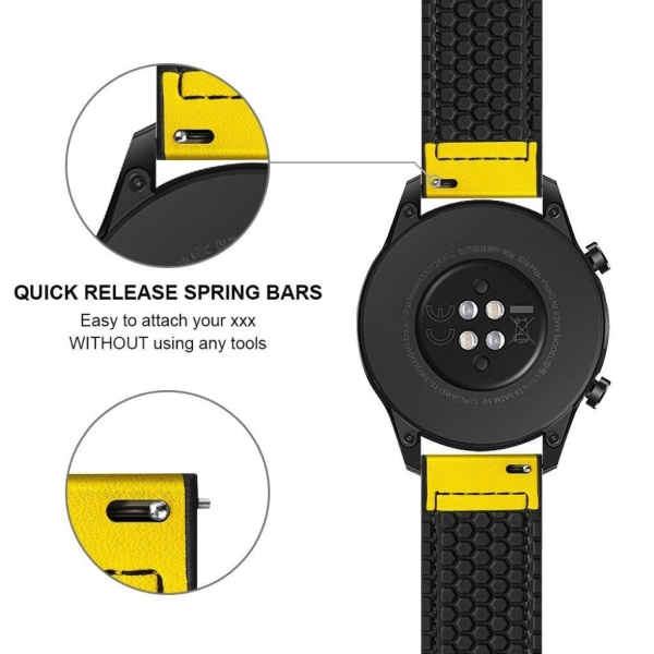 Huawei Watch GT 2 Pro simple læder rem - gul Yellow