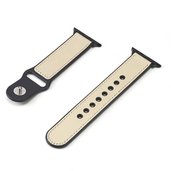Apple Watch Series 6 / 5 44mm elegant læder rem - Beige Beige