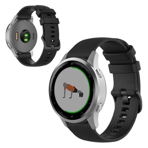 Garmin Vivomove 3S / Vivoactive 4S gitter tekstur silikone Urrem - Sort Black