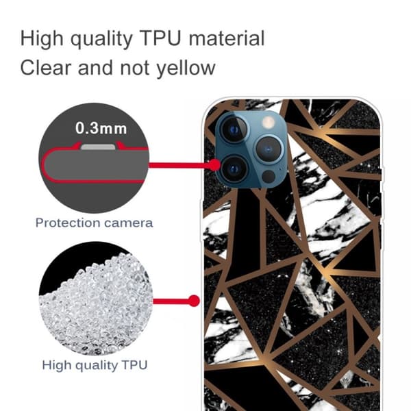 Marmormotiv iPhone 13 Pro skal - Fragment Av Svart Kakel Svart
