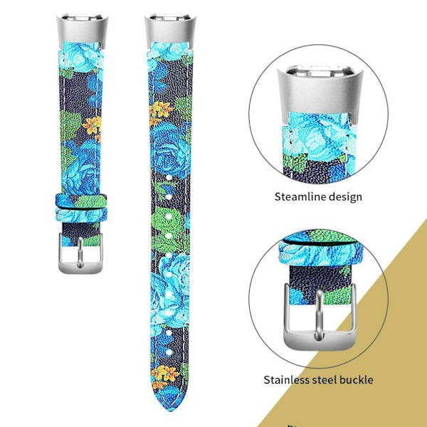 Samsung Galaxy Fit læder Læder Urrem - Blå Blad Blue