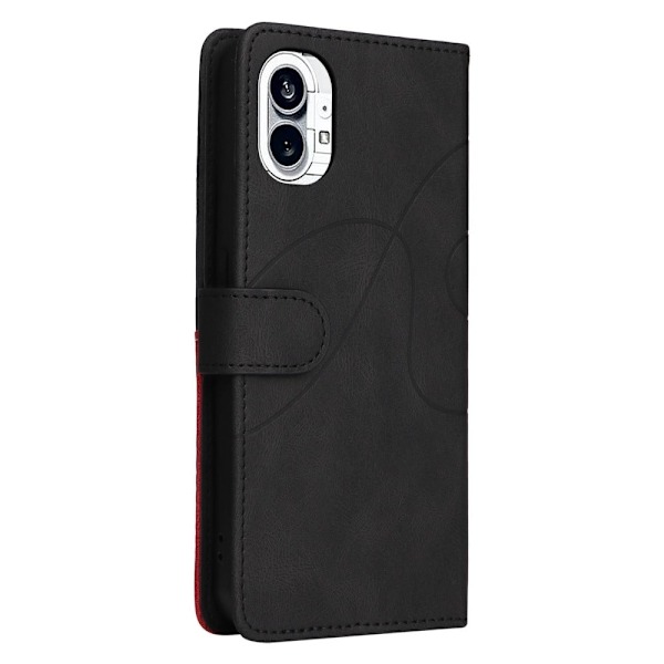 Tekstureret Nothing Phone (1) læderetui med rem - Sort Black