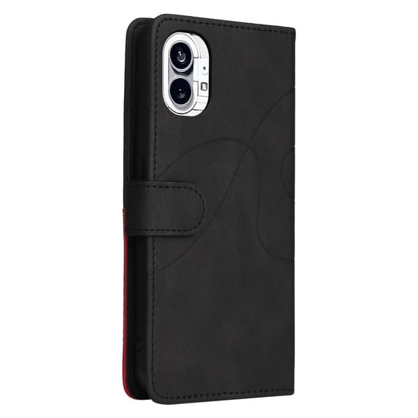 Teksturoitu nahkakotelo hihnalla Nothing Phone (1) - Musta Black