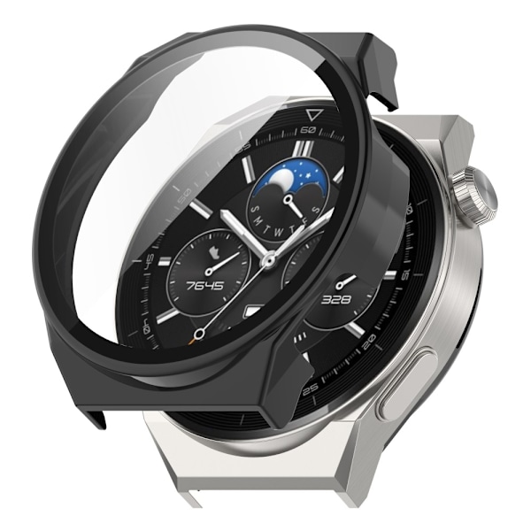 Huawei Watch GT 3 Pro 46mm cover with tempered glass screen protector - Black Svart