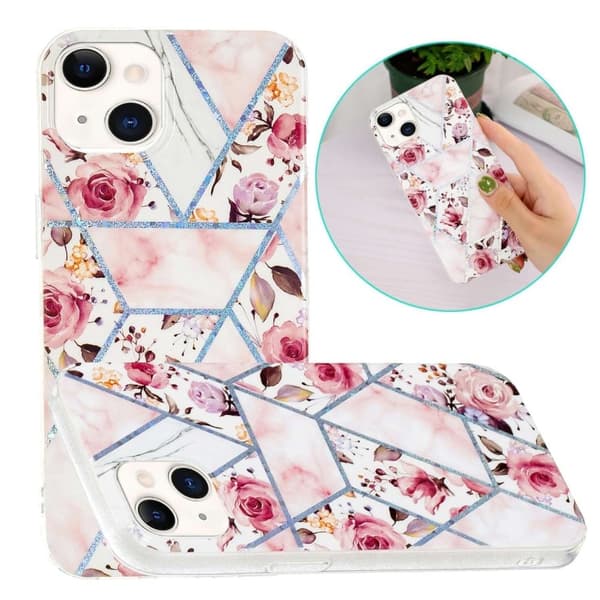 Marble iPhone 14 Suojakotelo - Rose Multicolor