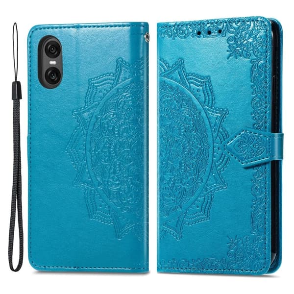 Mandala Sony Xperia 10 VI læderetui - Blå Blue