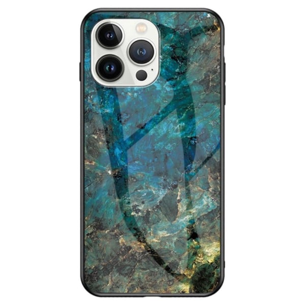 Fantasy Marble iPhone 14 Pro Max Suojakuori - Emerald Marble Green