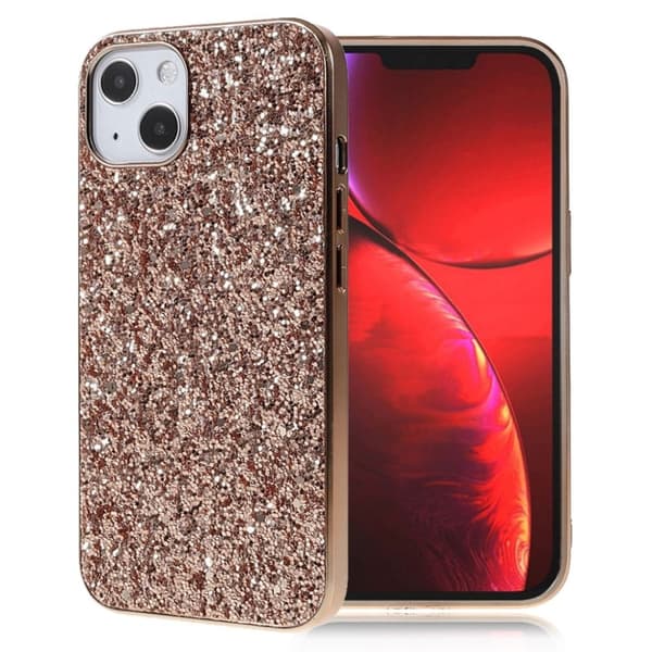 Glitter iPhone 13 Etui - Rose Gull Pink