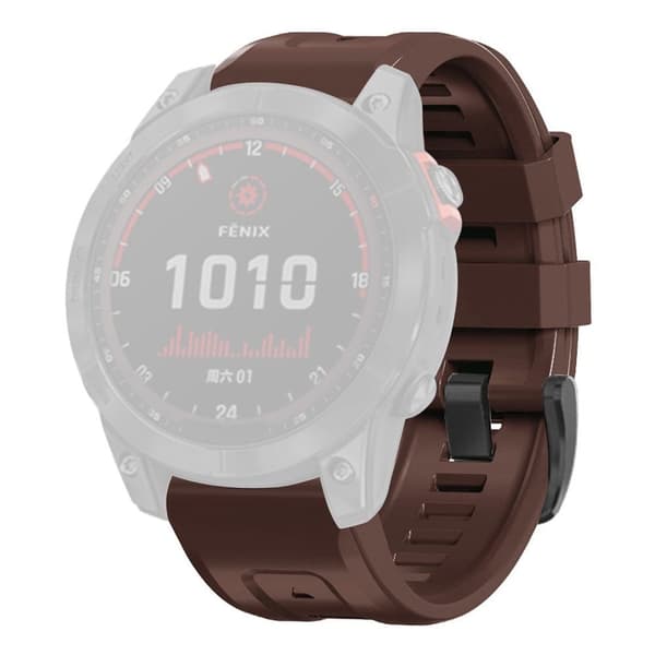 Garmin Fenix 7X silikoneurrem med spænde - Mørkebrun Brown