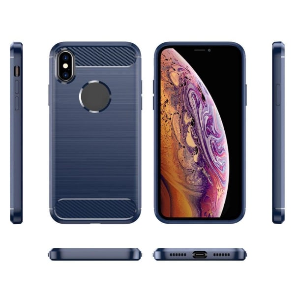 Carbon Flex Suojakotelo iPhone XS - Sininen Blue
