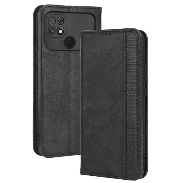 Vertical Flip Phone Suojakotelo With Zipper For Xiaomi Poco C40 - Musta Black