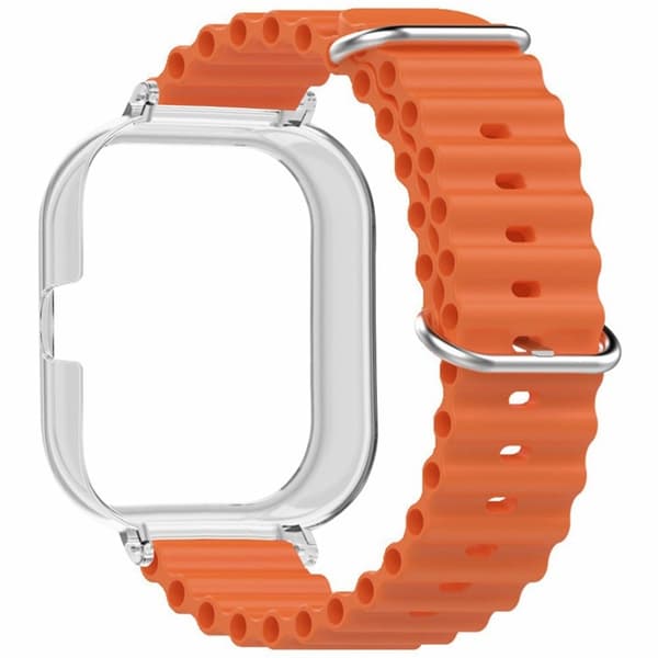 Xiaomi Redmi Watch 4 Silicone Strap Ocean Sport Watch band with Transparent Case - Orange Orange