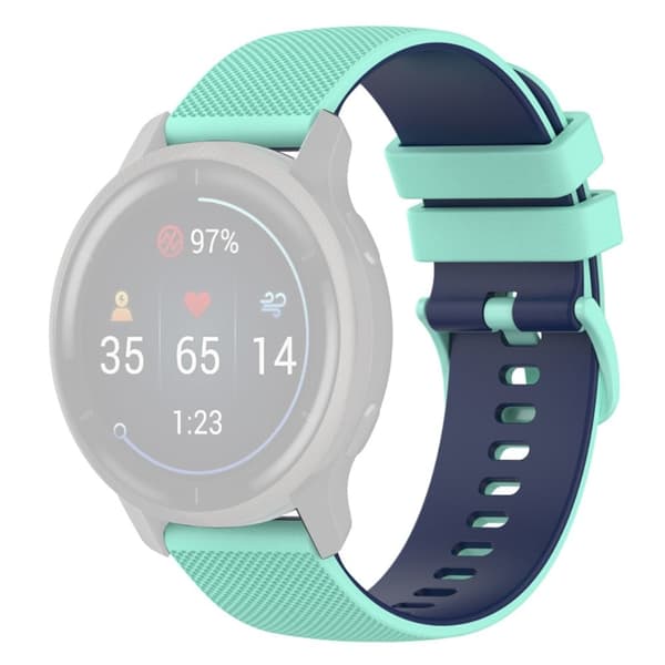 20 mm silikone-urrem til Garmin-ur - Babyblå / Mørkeblå Blue