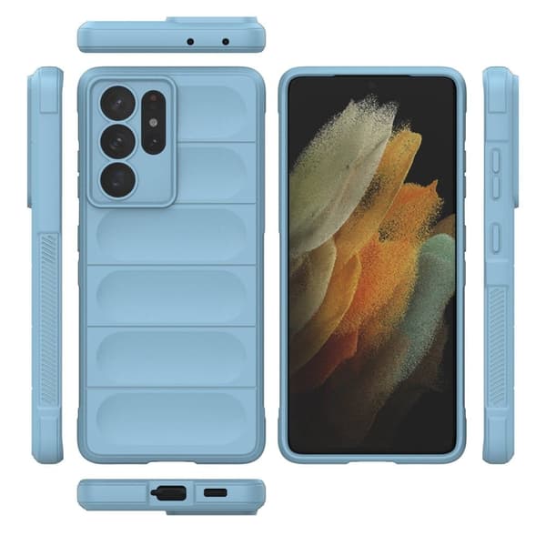 Blødt grebsformet cover til Samsung Galaxy S21 Ultra 5G - Blå Blue