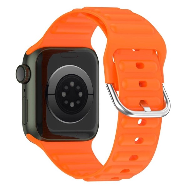 Apple Watch Series 8 (41mm) wave grain style silicone watch stra Orange