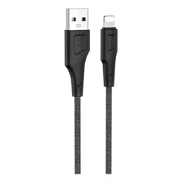HOCO X58 Airy silikoni lataus datakaapeli Lightning - Musta Black