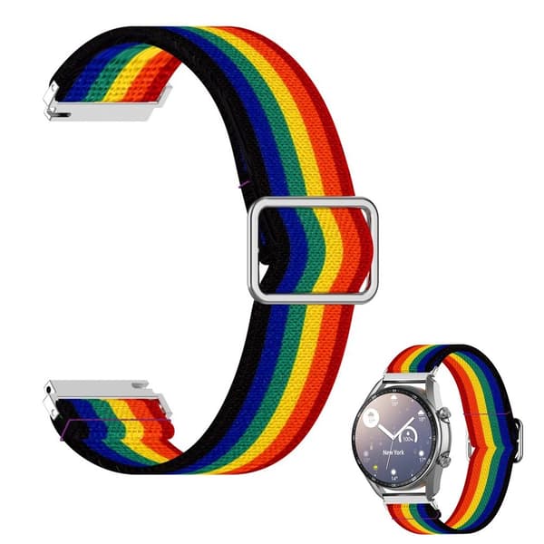 22mm Universal pattern printing nylon watch band - Rainbow multifärg