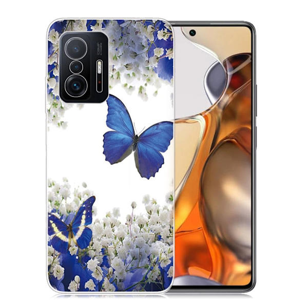 Marble Xiaomi 11T Etui - Blå Sommerfugle Multicolor