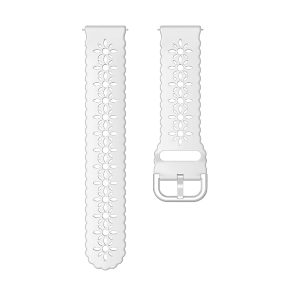 20 mm universal klockarmband i silikon med plommonblommor - Vit Vit