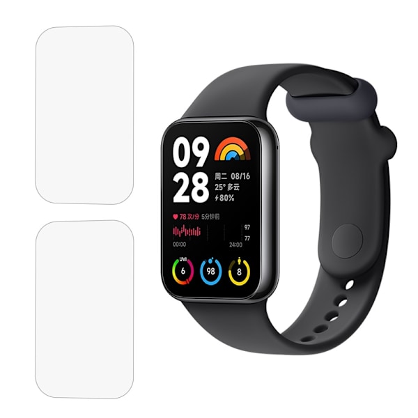 2Pcs Xiaomi Smart Band 8 Pro arc edge tempered glass screen protector Transparent