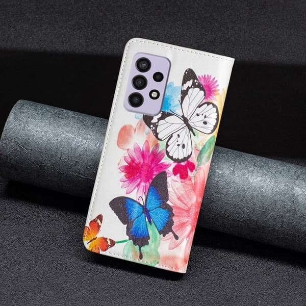 Wonderland Samsung Galaxy A33 5G Flip Etui - To Sommerfugle Multicolor