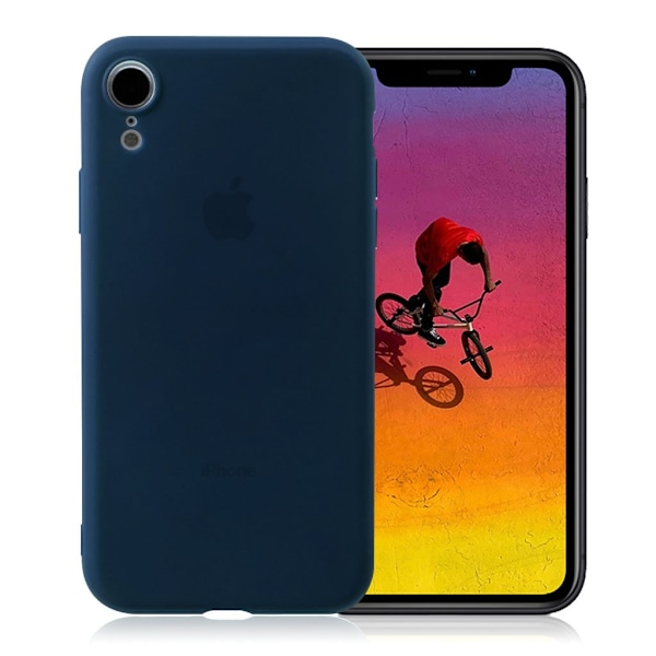 iPhone Xr anti-fingeraftryk mat etui - Mørkeblå Blue