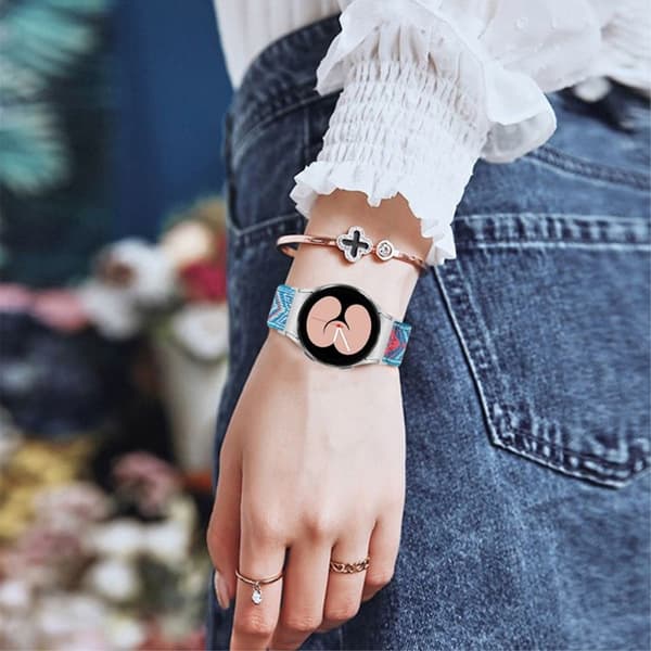 Elastinen viileä kuviokellon hihna Samsung Galaxy Watch 4 - Sininen / Punainen Multicolor