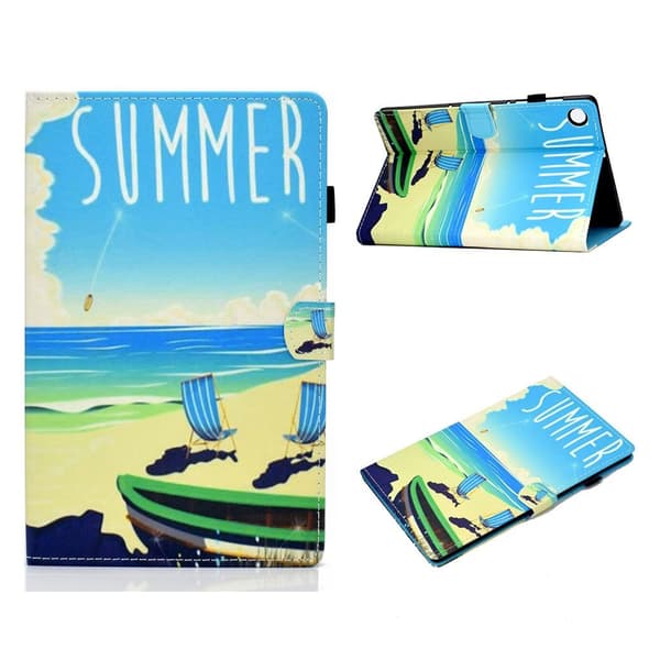 Lenovo Tab M10 FHD Plus Mønster Printing Lær Etui - Seaside Multicolor