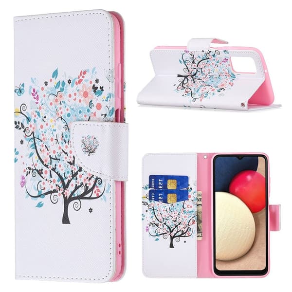 Wonderland Samsung Galaxy A03s flip etui - Blomstertræ Pink