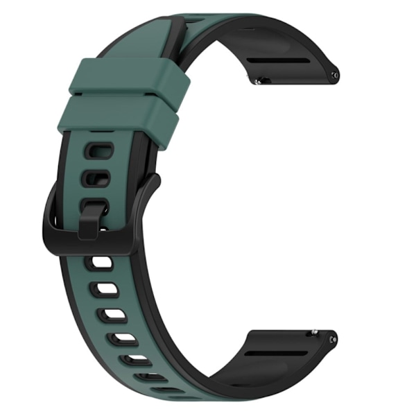 22mm Universal dual color silikone urrem - Olivengrøn / Sort Green