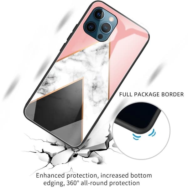 Fantasy Marble iPhone 15 Pro Max Cover - Sort / Rose / Hvid Marmor Pink