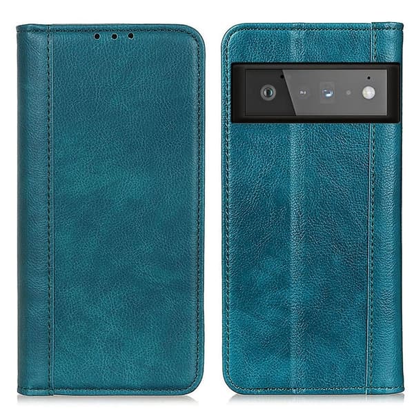 Google Pixel 6 Pro ægte læderetui med magnetisk lukning - Grøn Green