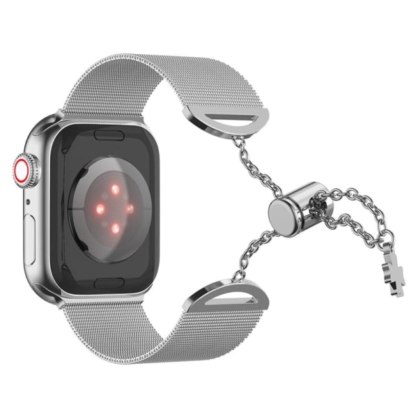 Apple Watch (45mm) stainless steel cross adorned watch strap - S Silvergrå