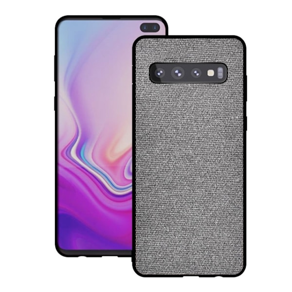 Samsung Galaxy S10 Plus tygklätt fodral - Ljusgrå Silvergrå