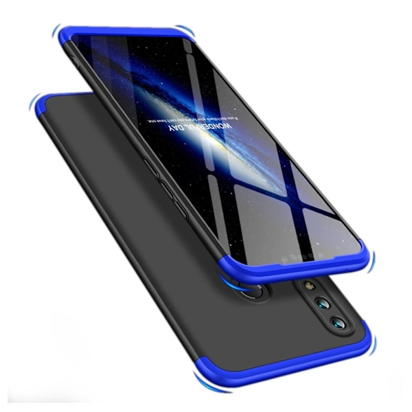 Huawei P Smart Plus GKK kolme palainen iskukestävä kova muovinen takasuoja kuori - Musta/ Sininen Multicolor