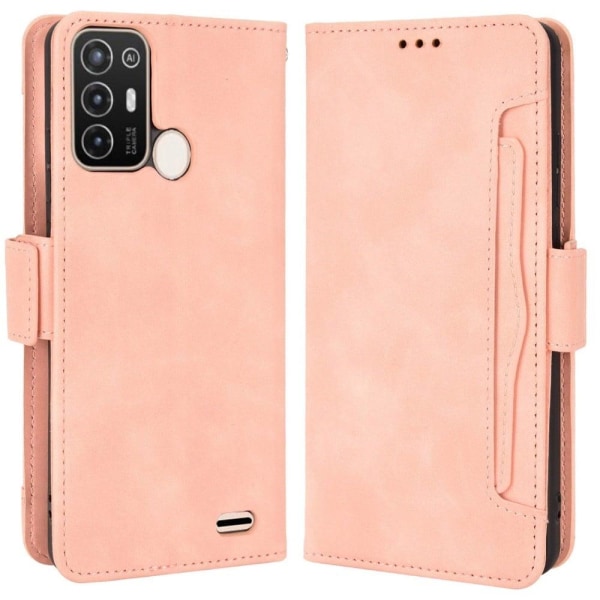 Moderne ZTE Blade A52 læderetui med pung - Pink Pink