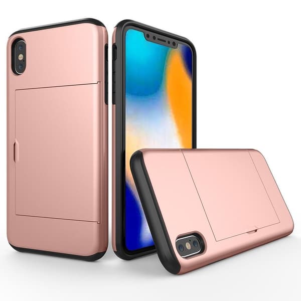 iPhone 9 beskyttelses deksel av hybrid materiale - Rose Gull Multicolor