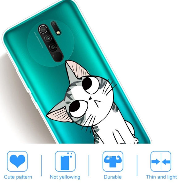 Deco Xiaomi Redmi 9 Etui - Sød kat White
