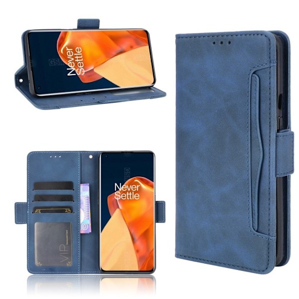 Modern-styled Læder Pung Etui til Oneplus 9 Pro - Blå Blue