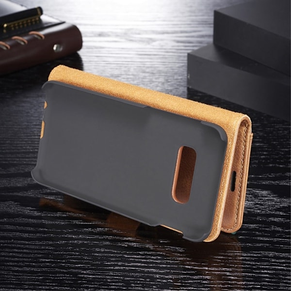 DG.MING Samsung Galaxy S10e 2-i-1 split læderetui - Brun Brown
