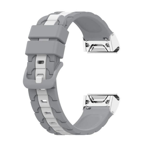 26 mm silikone-urrem til Garmin-ur - Grå / Hvid Silver grey