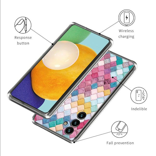 Deco Samsung Galaxy A34 5G skal - Regnbågsromb multifärg