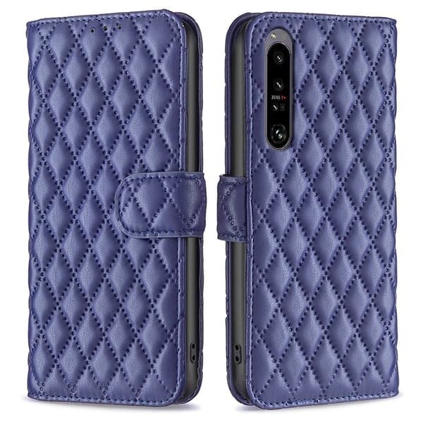 Matt Sony Xperia 1 VI fodral med rombmönster - Blå Blå