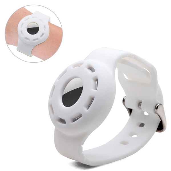 AirTags simple silicone wrist strap - White Vit