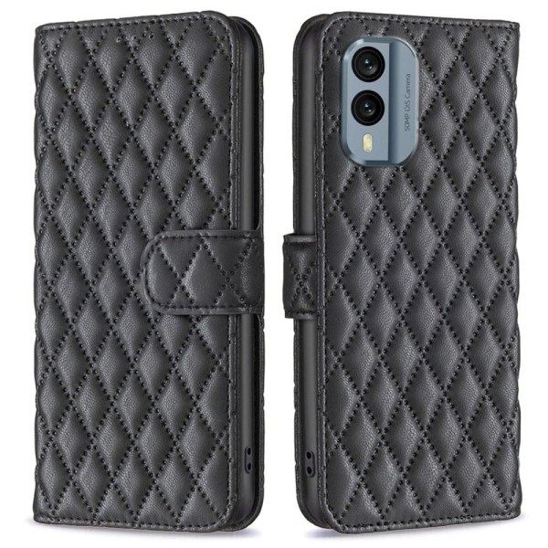 Matt Nokia X30 fodral med rombmönster - Svart Svart